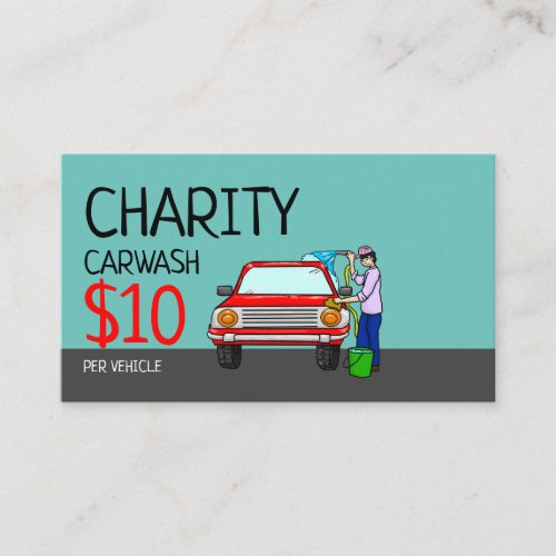 Car Wash Design Charity Car Wash Event Advert Business Card