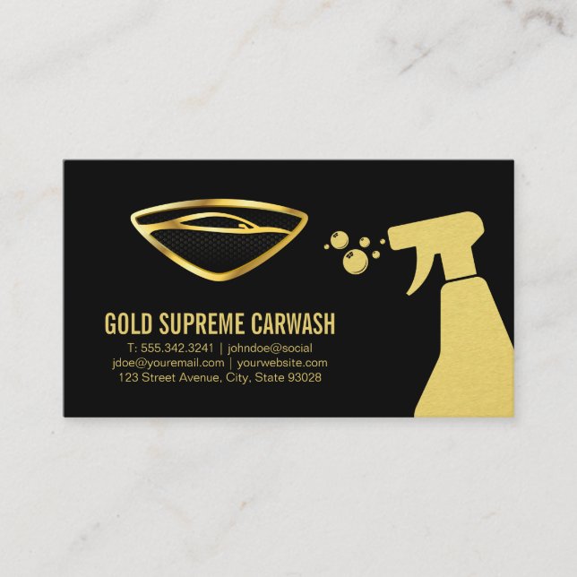 Car Wash Detailing | Auto Cleaners Business Card (Front)