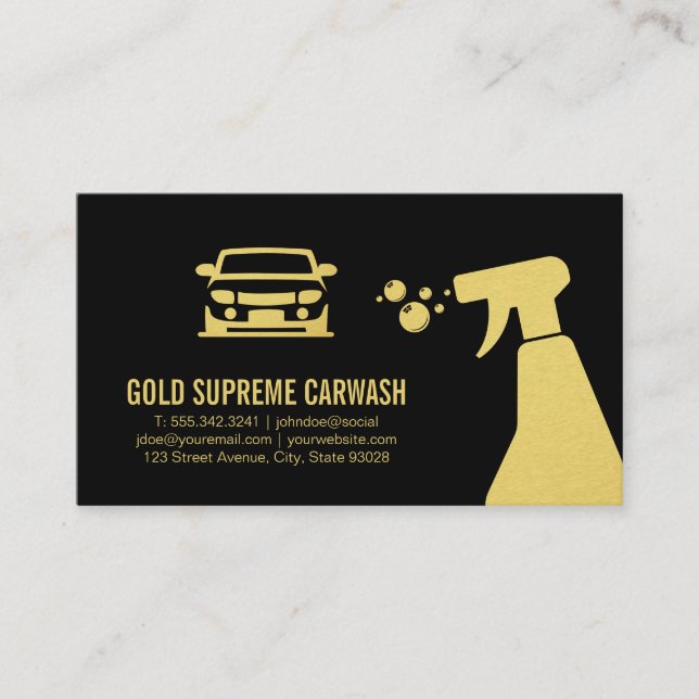 Car Wash Detailing | Auto Detailing Business Card (Front)