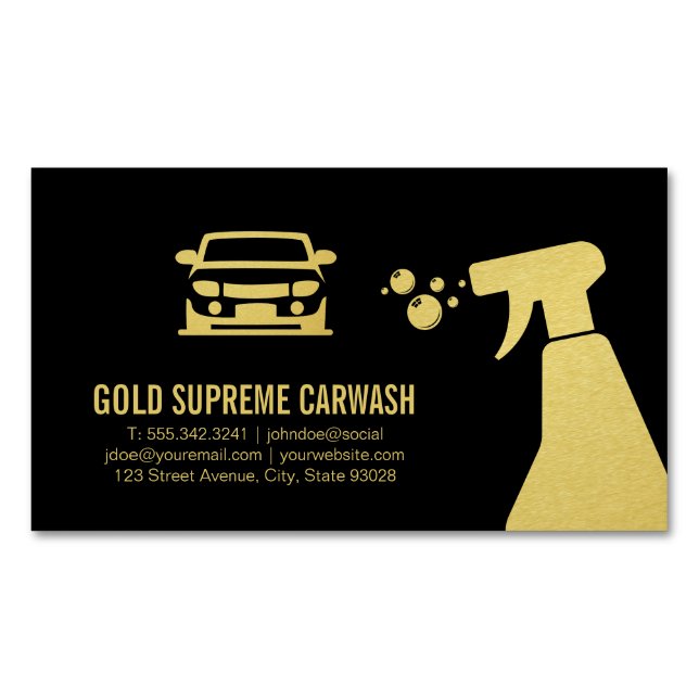 Car Wash Detailing | Auto Detailing Business Card Magnet (Front)
