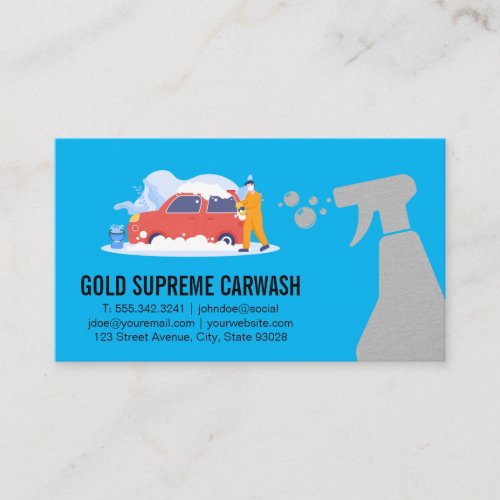 Car Wash Detailing  Auto Detailing Cleaner Business Card