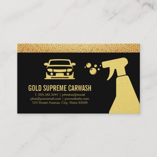 Car Wash Detailing  Auto Detailing  Gold Circles Business Card