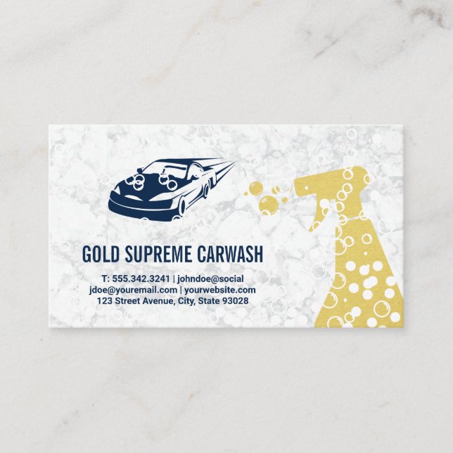 Car Wash Detailing | Bubbles Business Card (Front)