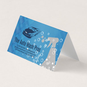 Car Wash Detailing Bubbles Cleaning Business Card