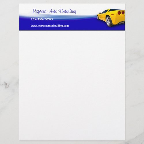 Car Wash Detailing Letterhead