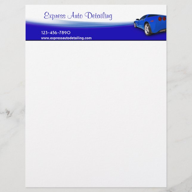 Car Wash Detailing Letterhead (Front)
