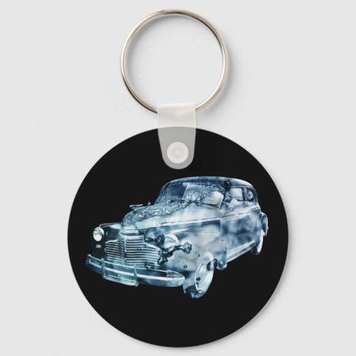 car wash double exposure keychain