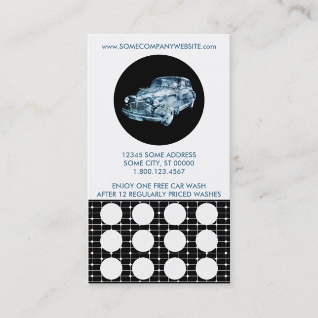 CAR WASH double exposure stamp card (Front)