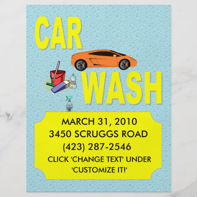 CAR WASH FLYER | Zazzle