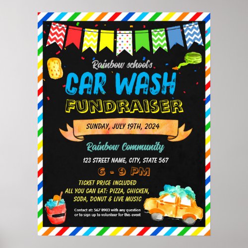 Car Wash Fundraiser template Poster