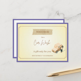 'Car Wash' Funny Gift Voucher  Postcard