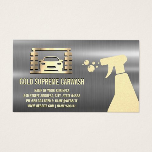 Car Wash Icon   Gold Metallic
