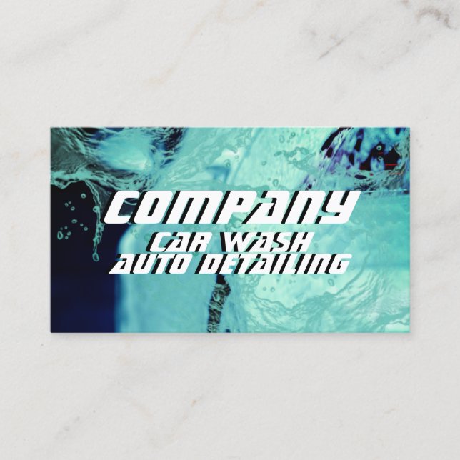 Car wash inspired  business card (Front)