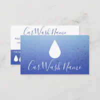 CAR WASH liquid drops loyalty punch card