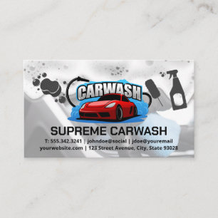 Car Wash Logo   Cleaning Icons Business Card