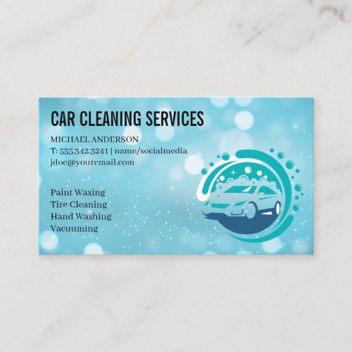 Car Wash Logo  Cleaning Services Business Card