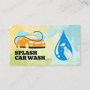 Car Wash Logo Spray Bottle Auto Business Card