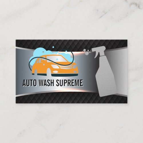 Car Wash Logo  Spray Bottle Business Card
