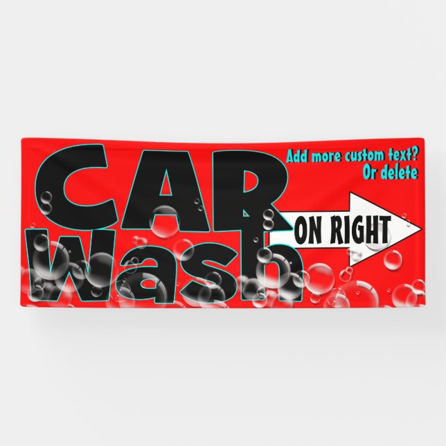 Car Wash Long w/arrow customizable advertising Banner (Horizontal)