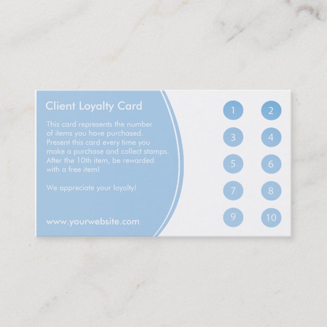 Car Wash Loyalty Business Card Punch Card (Front)