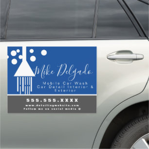 Car Wash Mobile Detail Interio Exterior Business Magnet