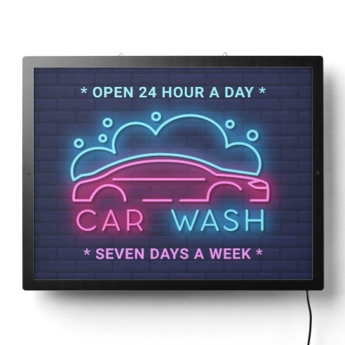 Car Wash Neon Look Custom Text LED Sign