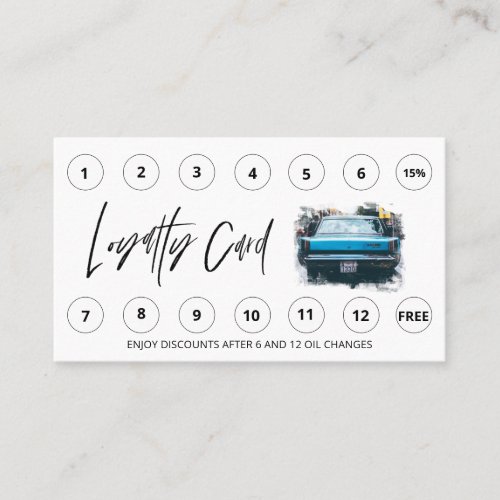  Car Wash _ Oil QR LOGO Rewards Thank you  Loyalty Card
