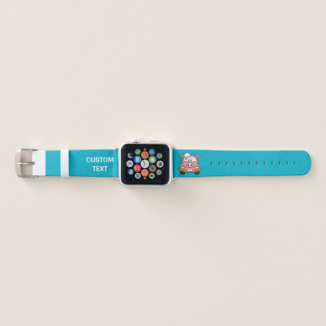 Car wash pig apple watch band (Front)