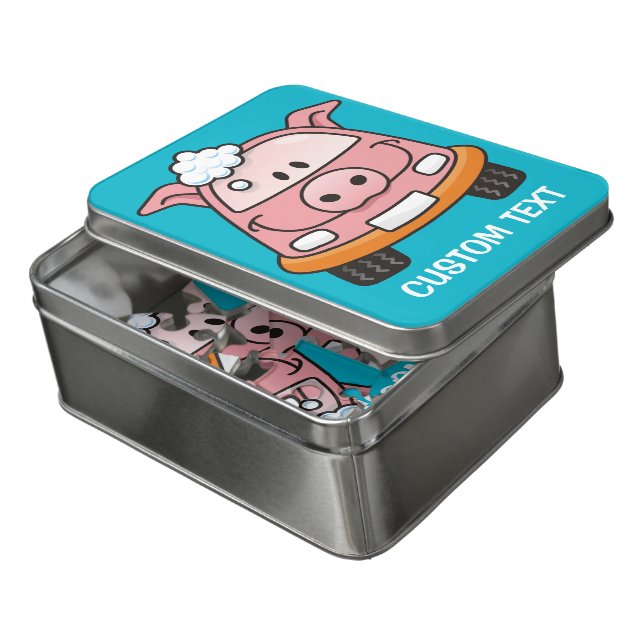 Car wash pig jigsaw puzzle (Lid Open)