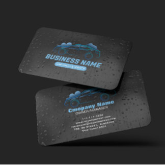 Car Wash & service Auto Detailing Water Drop Business Card