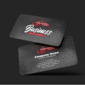 Car Wash & service Auto Detailing Water Drop Business Card