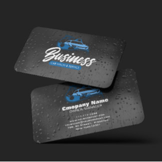 Car Wash & service Auto Detailing Water Drop Business Card