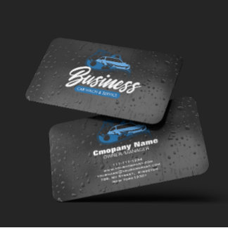Car Wash & service Auto Detailing Water Drop Business Card