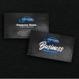 Car Wash & service Auto Detailing Water Drop Business Card