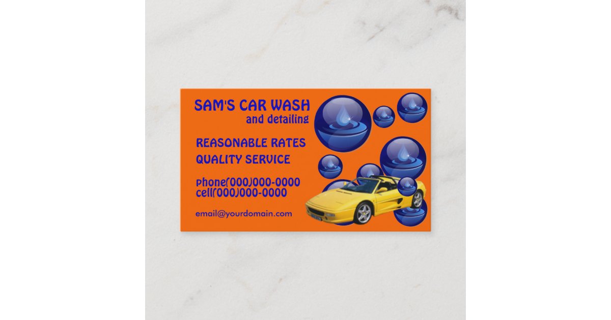 Car Wash Service Business Cards