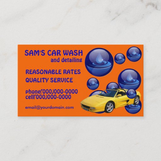 Customizable Car Wash Service Business Cards