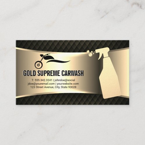 Car Wash Service Gold Metallic  Business Card