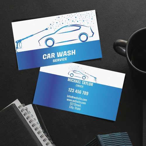 Car Wash Service Pressure Washing Auto Detailing Business Card