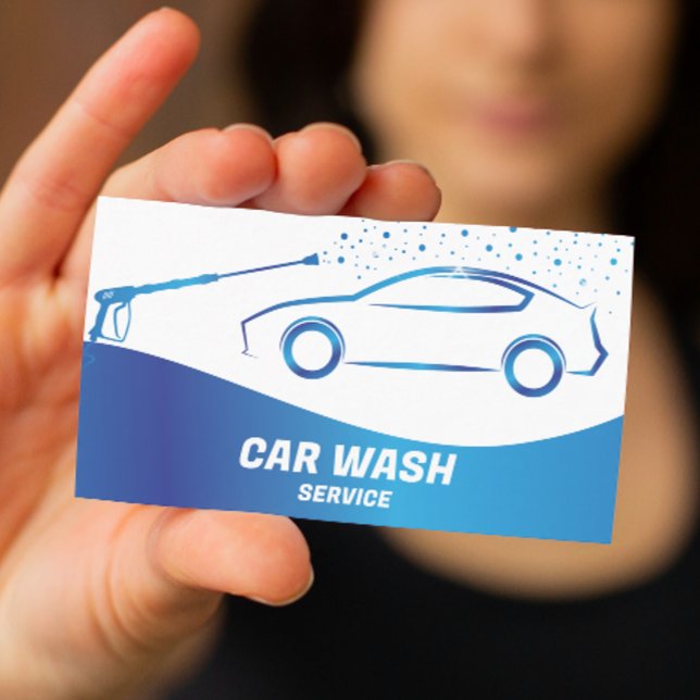Car Wash Service Pressure Washing Auto Detailing Business Card (Car wash logo design is an original artwork by Savanamm)