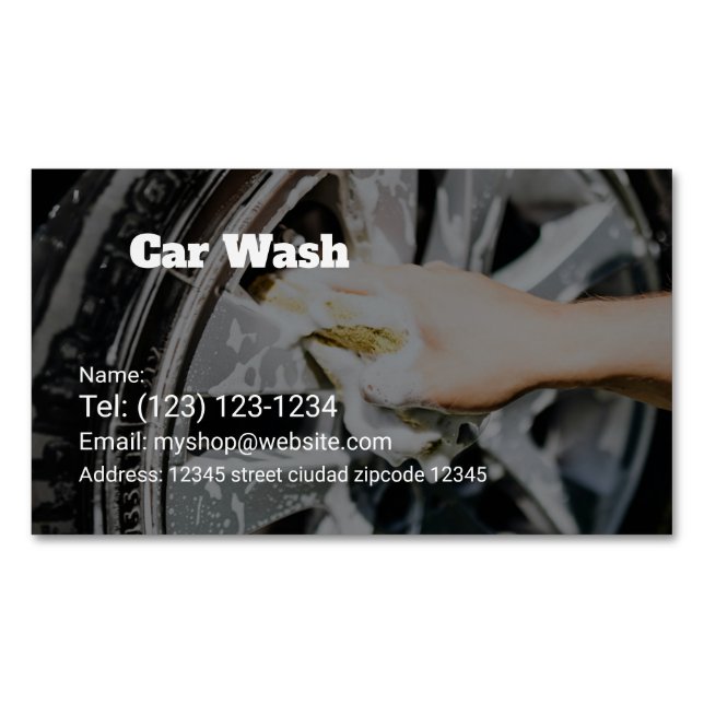 car wash services editable   business card (Front)