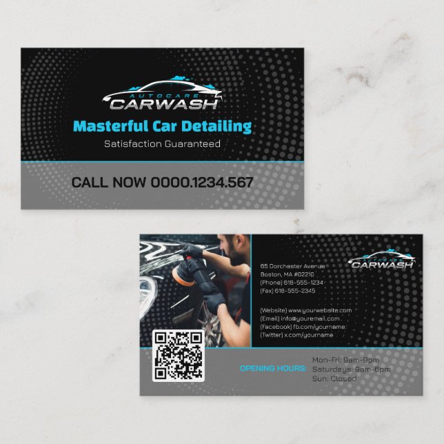 Car Wash Services | Professional Business Card (Front/Back)