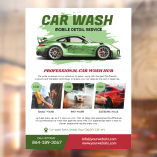 Car Wash Services Window Cling