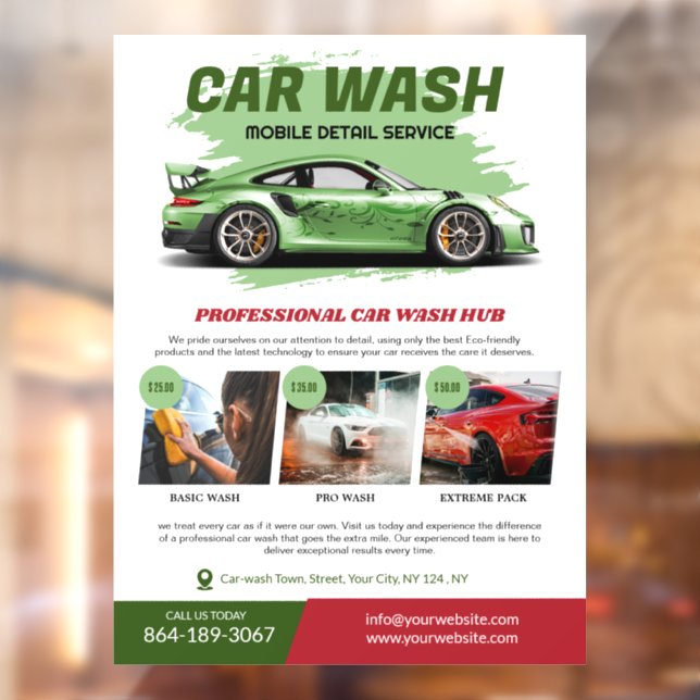 Car Wash Services Window Cling (Sheet 2)