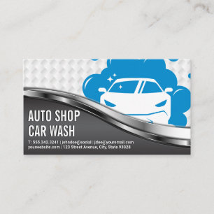 Car Wash Soap Bubbles Car Cleaning Business Card