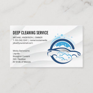 Car Wash Soap Bubbles Cleaning Logo Business Card
