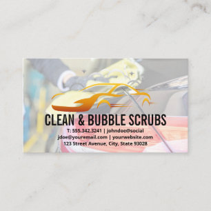 Car Wash Soap Bubbles Logo Auto Services Business Card