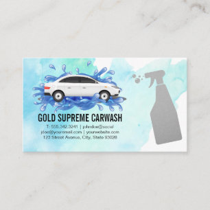 Car Wash Splash Logo Spray Bottle Business Card