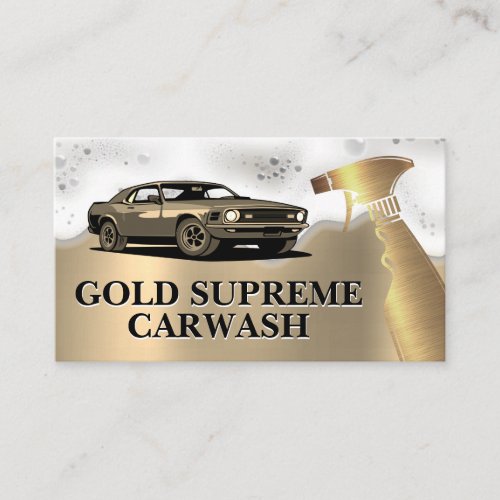 Car Wash  Spray Bottle  Soap Suds Business Card
