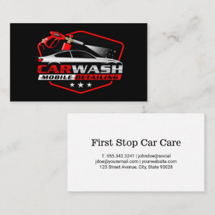 Car Wash Spray Logo Auto Cleaning Care Business Card