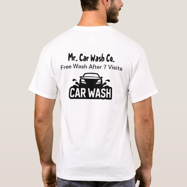 Car Wash Staff Business Logo Work Shirts (Back)